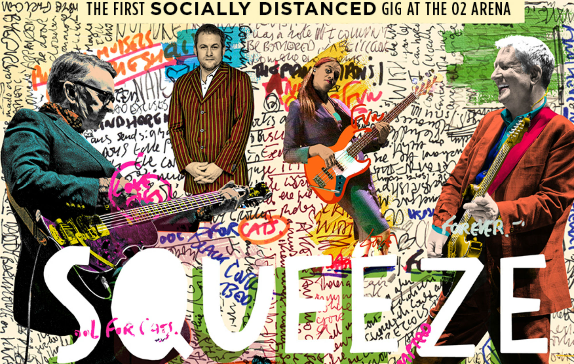 El espectáculo socialmente distante de Squeeze en el O2 ha sido reprogramado