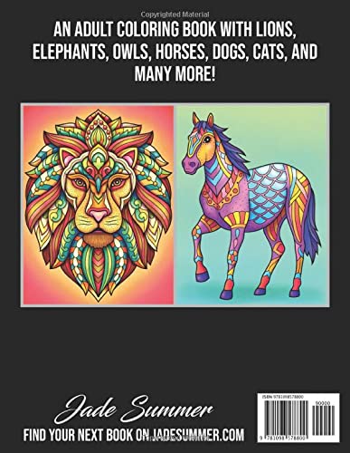 100 Animals: An Adult Coloring Book with Lions, Elephants, Owls, Horses, Dogs, Cats, and Many More! (Animals with Patterns Coloring Books)