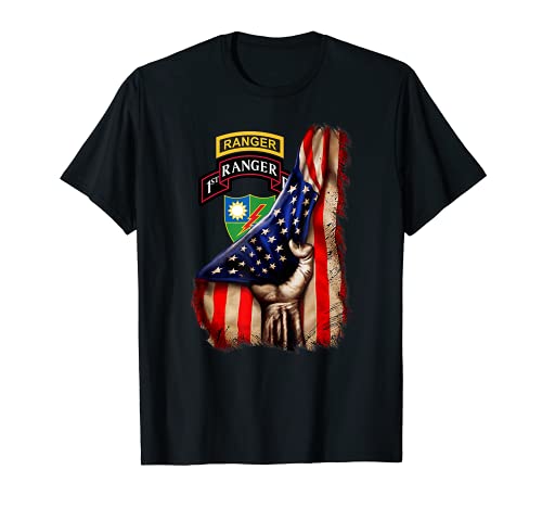 1st Ranger Battalion - American Flag Camiseta