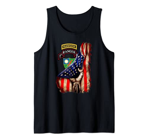 1st Ranger Battalion - American Flag Camiseta sin Mangas