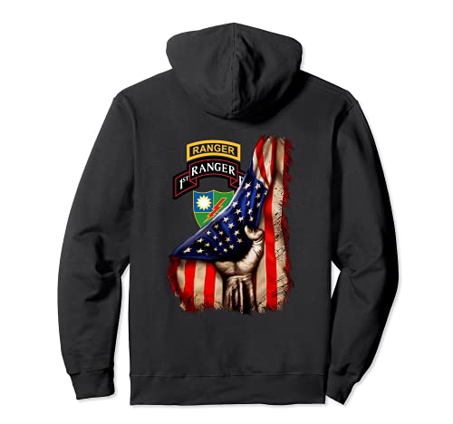 1st Ranger Battalion - American Flag Sudadera con Capucha