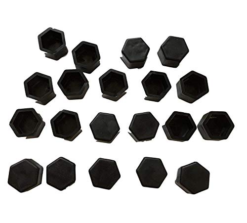 20 x silicona Rueda Bolz Enab deckungen Negro - Tornillos de Rueda Pernos de tapas cubierta - Tapones Tuning Cover almohadillas de móvil para coche - Mantener - 17 mm 19 mm 21 mm