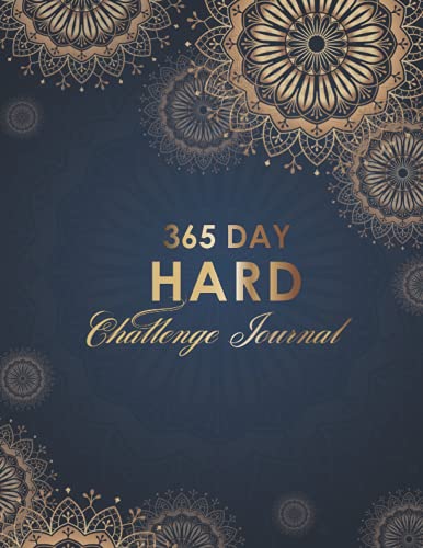 365 Day Hard Challenge Journal: Diet Exercise Planner 1 Day Per Page Jan - Dec 2022, Food And Fitness Journal Logbook, Daily Workbook Tracker Gym Log for Women With Checklist Progress, Mandala Cover