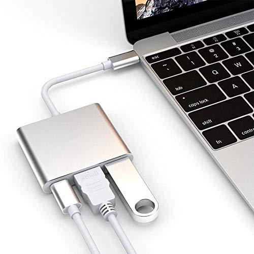 Adaptador USB C a HDMI 4K - Hub Adaptador multipuerto Tipo C con Puerto USB 3.0, Puerto de Cargador USB C Compatible con Nintendo Switch/Galaxy S10/S9 Note 9/ChromeBook