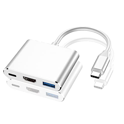 Adaptador USB C a HDMI 4K - Hub Adaptador multipuerto Tipo C con Puerto USB 3.0, Puerto de Cargador USB C Compatible con Nintendo Switch/Galaxy S10/S9 Note 9/ChromeBook