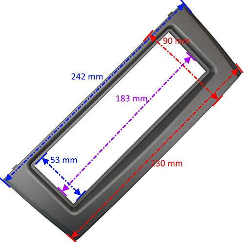 AERZETIX: Marco adaptador 1DIN cubierta plástica moldeado para el cambio de autoradio original con un radio estándar del coche vehículos automóvil
