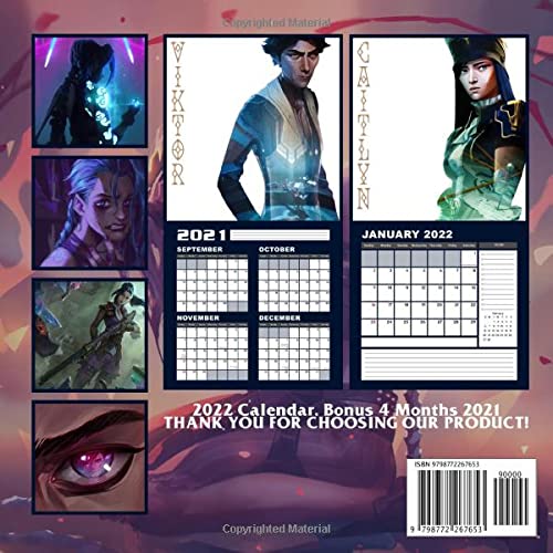 Arcane Offical Calendar 2022 Monthly: January 2022 - December 2022 OFFICIAL Squared Monthly Calendar, 12 Months | BONUS 4 Months 2021