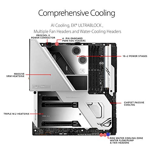 ASUS ROG MAXIMUS XIII EXTREME GLACIAL - Placa base (Intel Z590 EATX con VRM de 20 fases, bloque EK, 5 M.2, 2 Thunderbolt 4, Marvell AQtion 10 GB Ethernet, Intel 2.5 GB, PCIe 4.0, WiFi 6 y Aura Sync)