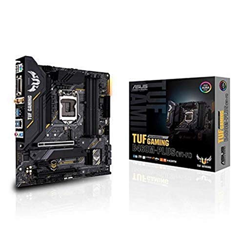 ASUS TUF Gaming B460M-PLUS (WI-FI)-Placa Base Gaming mATX Intel de 10a Gen LGA 1200 con VRM de 8 Fases, Dual M.2, DDR4, LAN 1Gb, Intel WiFi 6, HDMI, DP, DVI,USB 3.2 Gen 2 e iluminación RGB Aura Sync