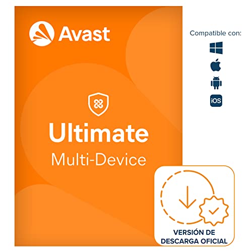 Avast Ultimate - Antivirus Avast Premium Security con Avast SecureLine VPN y Avast Cleanup Premium | 10 Dispositivo | 1 Año | PC/Mac | Código de activación enviado por email
