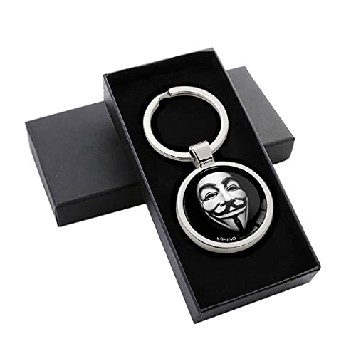 Biomar Labs® Llavero de Metal 3D con Máscara Anónima Anonymous Mask, Regalo para Hombre y Mujer KK 158