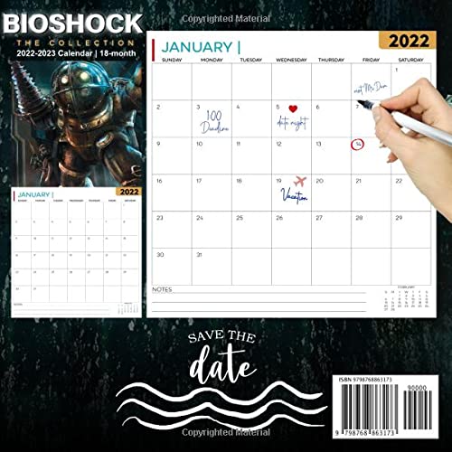 BioShock Calendar 2022-2023: BioShock Calendar 2022 - OFFICIAL Games calendar 2022 18 months- Planner Gifts boys girls kids and all Fans BIG SIZE 17''x11''(Kalendar Calendario Calendrier). 1