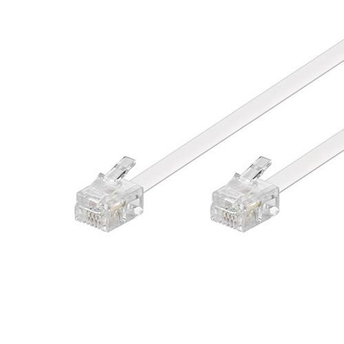 Cable de telefono RJ11 6P4C M-M (10 Metros, Blanco)