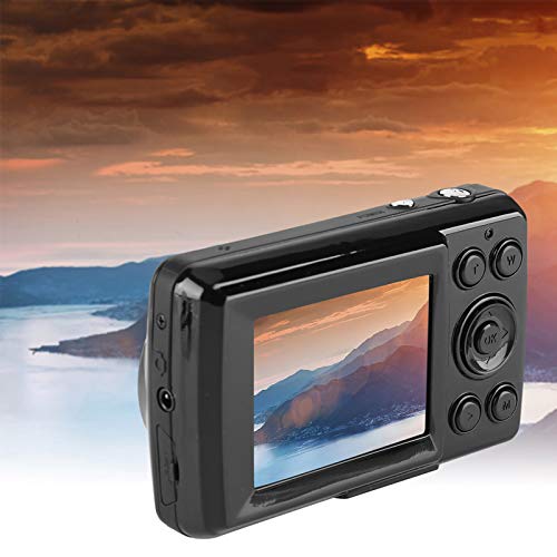 Cámaras Digitales HD, 2 Millones de píxeles HD Pantalla de 2,4 Pulgadas Zoom 16X, Diseño de Moda Point and Shoot Cámaras Digitales portátiles para niños, Adolescentes, Camping, Exteriores(Black)