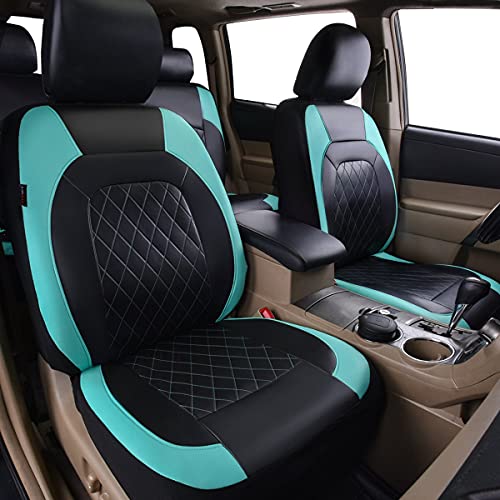 CAR PASS Juego de Fundas para Asientos de Coche Universal, Cubiertas de Asiento de Auto de Cuero Artificial, Protector para Asientos Delanteros y Traseros de Automóvil