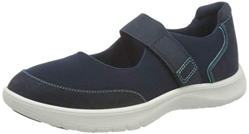 Clarks Adella West, Zapatillas Mujer, Tejido Azul Marino, 37 EU