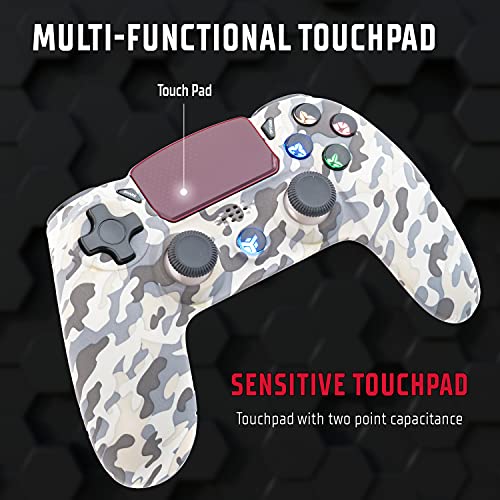 Controlador Itek EVOCON W01 Bluetooth, PC, PS4, DualShock, Teclas LED, TouchPad Axis6, Camo, Negro