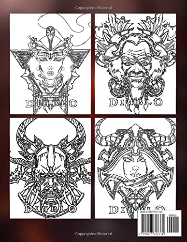 Diablo Coloring Book: Diable Series Gift Idea For Adults Teens Activity Game Lover