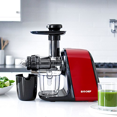 Extractor de zumos BioChef Axis Compact Cold Press Juicer – Licuadora en frío con Regulador de pulpa y BPA Free. 3 Años de Garantía. (Plata)