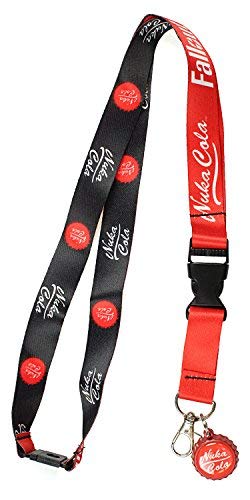 Fallout Nuka Cola D/S Lanyard LLAVERO PORTA ID Bottle Cap encanto y adhesivos