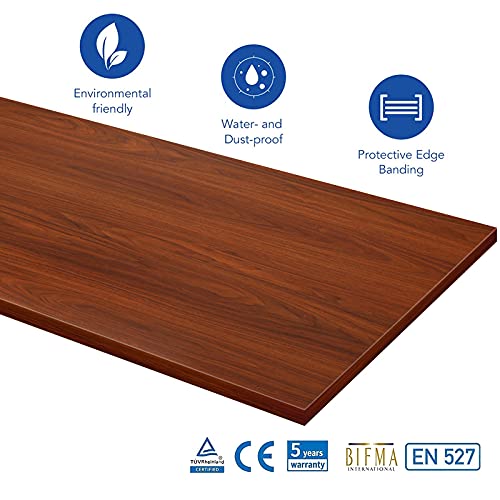 Flexispot Tablero de Mesa, Madera de ingeniería, Caoba, 120 x 60 cm