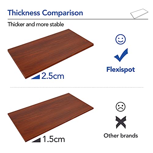 Flexispot Tablero de Mesa, Madera de ingeniería, Caoba, 120 x 60 cm