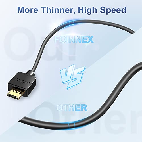 FOINNEX Cable HDMI 4K 2m, Cable HDMI Compatible con Nintendo Switch, PS3, PS4, PS4 Pro, Xbox One.a HDTV, Monitor, Slim HDMI 1.4 4K, Soporte de Alta Velocidad Ultra HD, 1080P, 3D, Ethernet, ARC, HDR