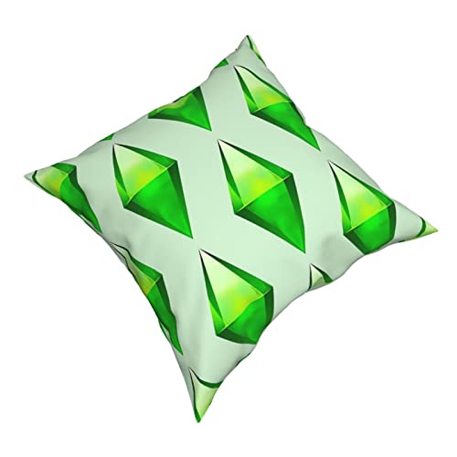 Fundas de cojín de los Sims Plumbob fundas decorativas para el hogar, cuadrada, suave, fundas de almohada para sofá, dormitorio, sala de estar, 40 x 40 cm