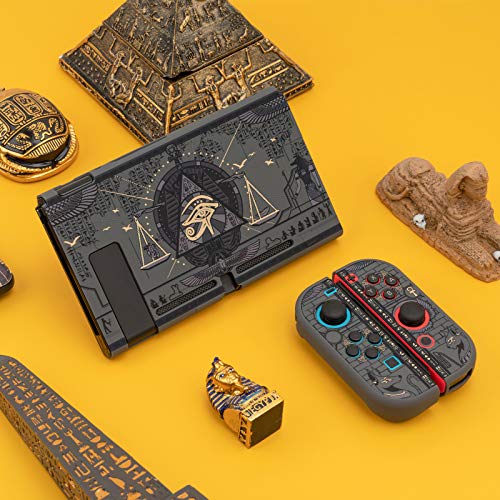 GeekShare Delgada Funda Protectora Compatible con Nintendo Switch y Joy con, Carcasa para Nintendo Switch-Absorción de Golpes y Antiarañazos-Estilo Egipcio