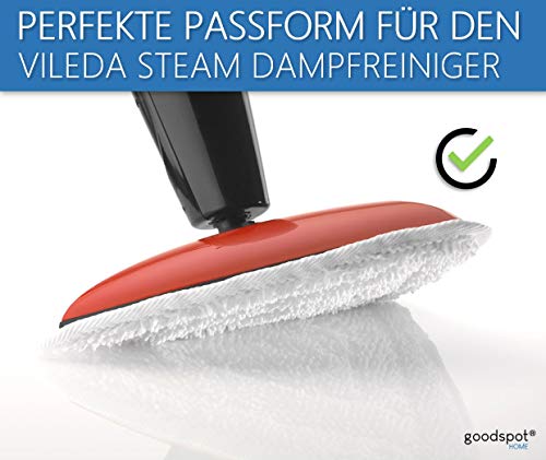 Goodspot® – Juego de 5 fundas de repuesto para vaporeta Vileda Steam – Fundas de repuesto – Microfibras finas – para Vileda Steam – Duradero y ajuste perfecto