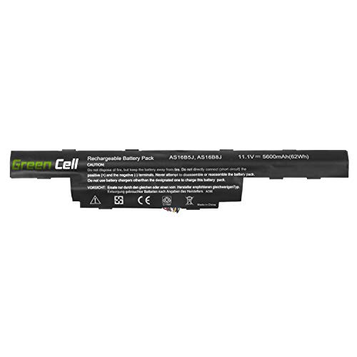 Green Cell® AS16B5J AS16B8J Batería para Acer Aspire E15 E5-575 E5-575G E5-575T E5-575TG F15 F5-573 F5-573G TravelMate P259 P259-M P259-G2-M P259-G2-MG Portátil (5600mAh 11.1V Negro)