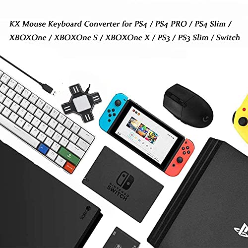 Hakeeta Controlador convertidor Adaptador, ratón y Teclado convertidor con Interfaz USB para PS4 / PS4 Pro / PS4 Slim/XBOXOne/XBOXOne S/XBOXOne X / PS3 / PS3 Slim/Switch
