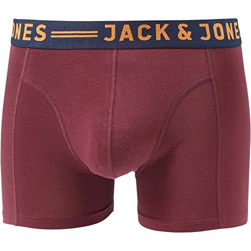 JACK & JONES JACLICHFIELD TRUNKS 3 PACK, Bóxer Hombre, Multicolor (Burgundy), X-Large