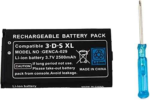 Link-e : batería recargable de repuesto, 3.7V 2500mAh, destornillador incluido, compatible con la consola Nintendo 3DS XL