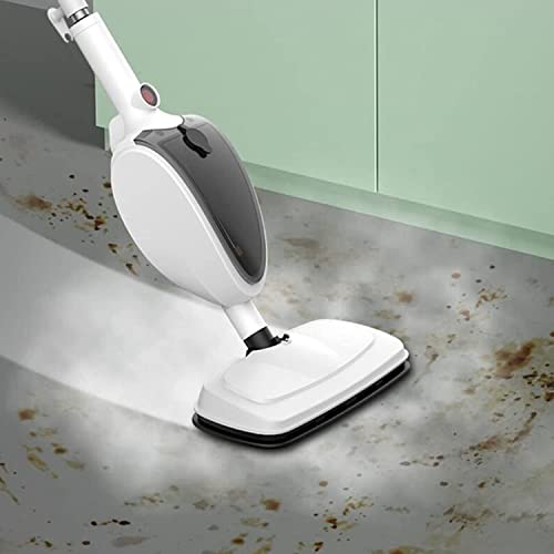 LUHUANONG Steam Mop 10 en 1 Conveniente Limpiador a Vapor Desmontable, máquina de Limpieza Multifuncional Blanca, vaporizador de Piso para Piso de baldosas laminadas de Madera Dura con 10 Accesorios