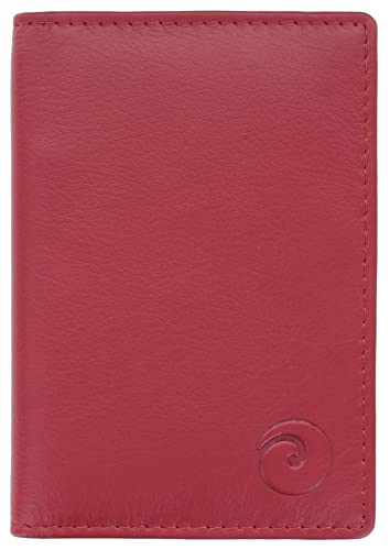 Mala Leather Origin Collection 610_5 - Soporte para tarjetas de crédito, piel con protección RFID, color rojo rubí