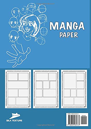 MANGA PAPER STORYBOARD: Manga Cartoon Paper | Grid with Markers | blank comic strips | A4 - Drawing Area (16x25cm) | 100 Sheets | ... blue cover - Practice drawing