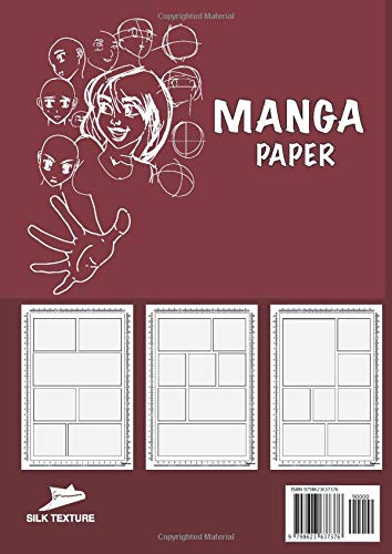 MANGA PAPER STORYBOARD: Manga Cartoon Paper | Grid with Markers | blank comic strips | A4 - Drawing Area (16x25cm) | 200 Sheets | ... BURGUNDY cover - Practice drawing