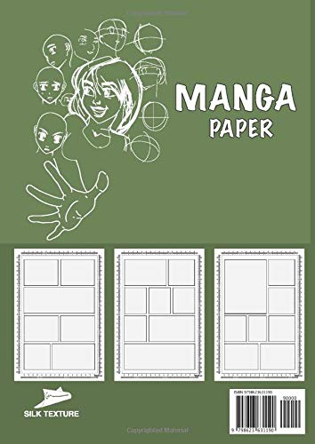 MANGA PAPER STORYBOARD: Manga Cartoon Paper | Grid with Markers | blank comic strips | A4 - Drawing Area (16x25cm) | 250 Sheets | ... GREEN OLIVE cover - Practice drawing