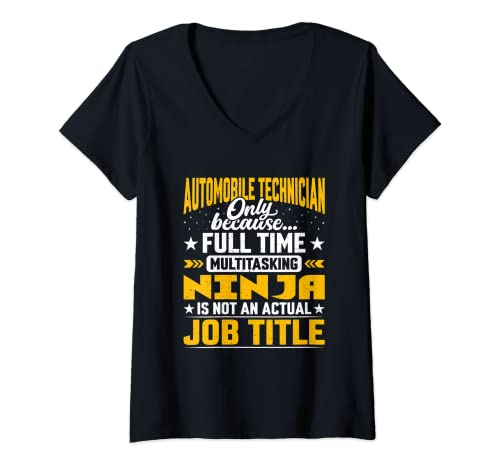 Mujer Automobile Technician Job Title - Automobile Technologist Camiseta Cuello V