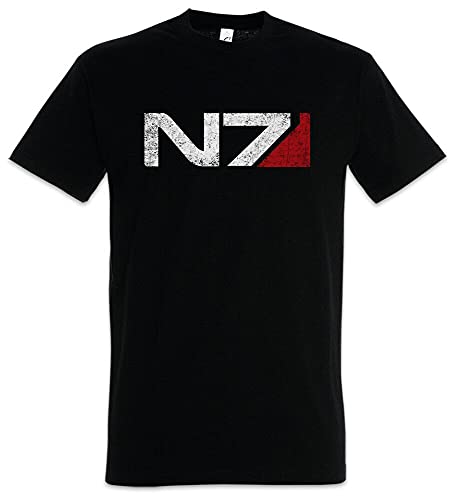 N7 Normandy Logo T-Shirt Mass Commander Shepard Cerberus Pc Game Effect T Shirt Black-S