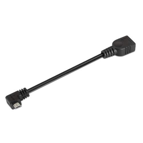 NANOCABLE 10.01.3600 - Cable USB 2.0 OTG acodado (On-The-GO), Tipo Micro B/M-A/H, Macho-Hembra, Negro, 15cm