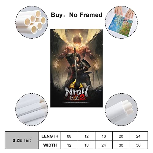 Nioh 2 The Complete Edition - Póster de lienzo y arte de pared (20 x 30 cm)