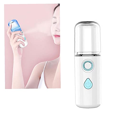 nJiaMe Nano Facial brumisateur Steamer Cool Pulvérisateur beauté Facial Steamer hydratant hydratante pour soins de la Peau USB Rechargeable Blanc 1pc