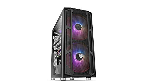 Nox Hummer Nova -NXHUMMERNOVA- Semitorre ARGB ATX-Micro ATX-ITX, 2 ventiladores ARGB 200mm preinstalados, cristal templado, espacio para hasta 8 ventiladores, USB 3.0, color negro