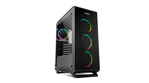 Nox Hummer TGF -NXHUMMERTGF- Caja ARGB ATX-Micro ATX-ITX, panel cristal templado, 4 ventiladores 120mm ARGB Rainbow preinstaldos, espacio hasta 6 ventiladores, USB 3.0, color negro