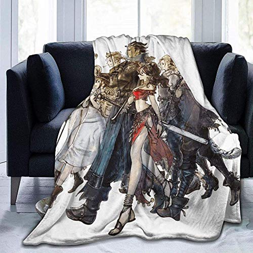 Octopath Traveler - Manta de Microfibra Ultra Suave para viajeros, Manta de Franela cálida, sofá Cama de Felpa para decoración del hogar, 31.49x59