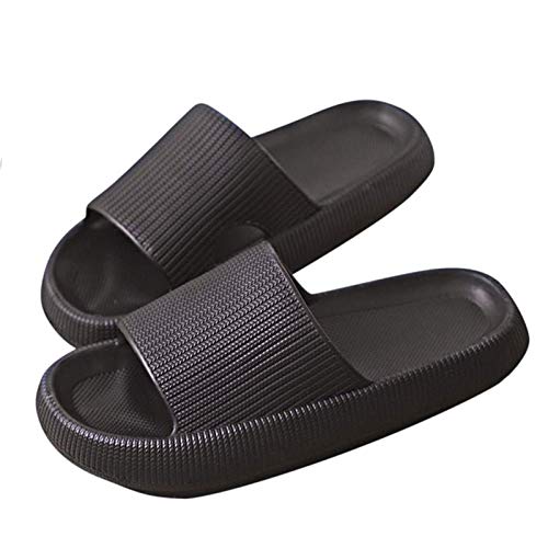 oijhg Foggs Japan Slippers, Cozislides Original Super Soft Home Slippers, CloudFeet Thick Sole Non-Slip Quick Drying Open Toe Shower Sandals (Black,42-43)