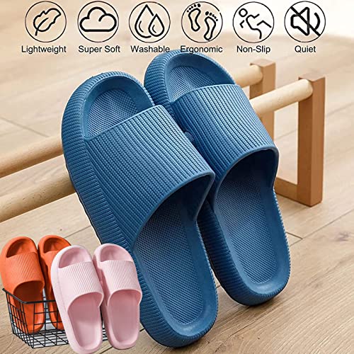 oijhg Foggs Japan Slippers, Cozislides Original Super Soft Home Slippers, CloudFeet Thick Sole Non-Slip Quick Drying Open Toe Shower Sandals (Black,42-43)