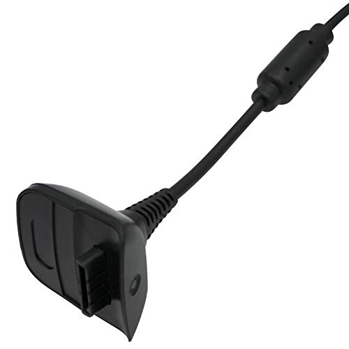 OSTENT 2 in 1 Charger Cable + Rechargeable Battery Pack Compatible for Microsoft Xbox 360 Wireless Controller Color Black